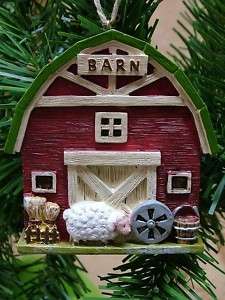 New Sheep Barn Animal Feed Hey Farm Christmas Ornament  