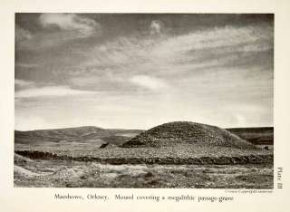 1953 Print Maeshowe Orkney Burial Mound Megalith Passage Grave Maes 