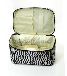 New Zebra Pattern Striped Design Lady Makeup Cosmetic Hand Case Bag 