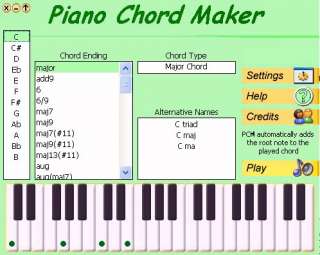 PIANO CHORD MAKER is computer MUSIC software on CD  