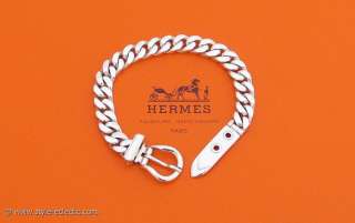 AUTHENTIC HERMES BRACELET BOUCLE SELLIER STERLING SILVER 925  