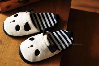 Cute Korean Panda With Tail Women Slippers Warm Soft Adorable Winter 
