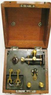 Antique Portable Telegraph Kit Morse station for sending & receiving 