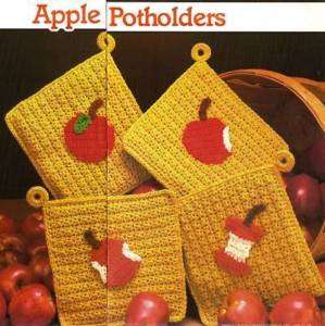 FALL HARVEST Apple Potholders/Decor/ Crochet Pattern  