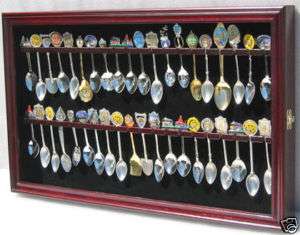 40 Spoon display Case cabinet rack, Hardwood, with door  