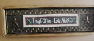 LAUGH OFTEN LOVE MUCH~Inspirational Sign~Shadow Box  