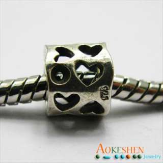 925 Sterling Silver The Heart Charm Fit Bracelet SA234  