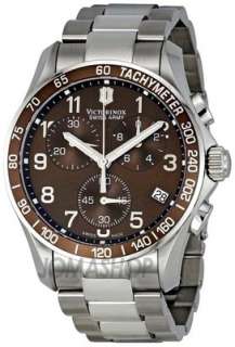 Victorinox Swiss Army Chrono Classic Stainless Steel Brown Dial Mens 