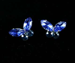BUTTERFLY BLUE CRYSTAL *S330S* EARRINGS NECKLACE SETS  
