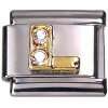 Italian Charms Module L goldener Buchstabe mit Steinchen modul by 