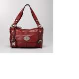 FOSSIL Damen Handtasche Schultertasche aus rotem Leder MADDOX SATCHEL 