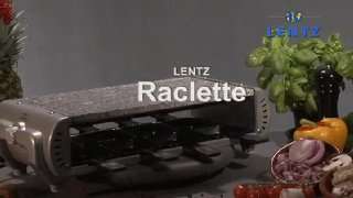 Lentz RC 3 Raclette mit Steingrillfläche 8 fach, rechteckig, silber 