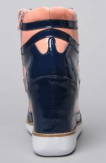 Jeffrey Campbell The Napoles Sneaker in Navy and Pink Patent 