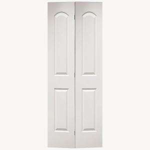   White 2 Panel Round Top Interior Bi Fold Door 11062 at The Home Depot