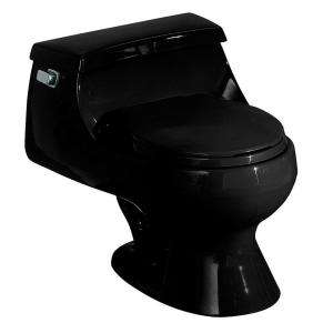   Rialto 1 Piece Round Front Toilet in Black K 3386 7 at The Home Depot