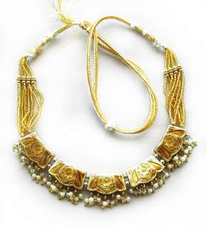 Affordable Elegance. Handcrafted, India, Lakh Necklace, Gold  