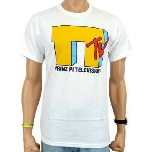 Prinz Pi   TV Band T Shirt, weiss  Sport & Freizeit