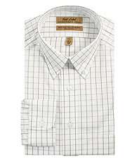 Roundtree & Yorke Gold Label Windowpane Buttondown Collar Dress Shirt 
