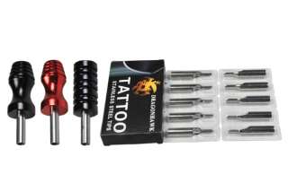 Complete Tattoo Kit 3 Machine Guns color Inks Power supply needles Set 