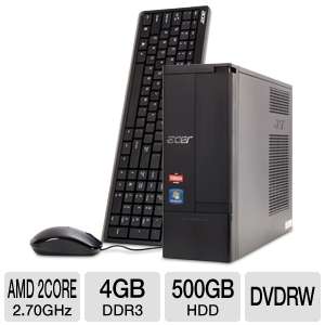 Acer Aspire AX1470 UR30P Desktop PC   AMD Fusion A4 3400 2.70GHz, 4GB 