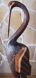 Holzvogel Vogel aus Holz Deko Figur Antique 100cm NEU  