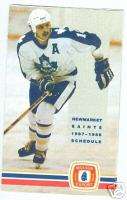 1987 88 Newmarket Saints Hockey Schedule AHL  