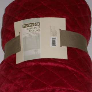 Rich Red Quilted Throw Blanket Velvety Soft Warm Cuddly 885308051622 