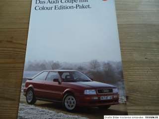 Audi Coupe Colour Edition Prospekt brochure 1992  