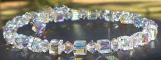Crystal AB Memory Wrap One Size Fits All Bracelet Made With Swarovski 