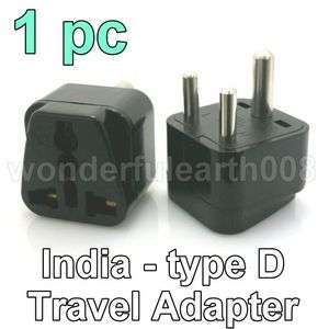   type D Travel Adapter Power Plug US EU AU UK to India Plug * black
