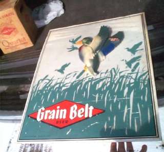Vintage OLD Grain Belt Beer Mallord Duck Plaster Chalkware Plaque Sign 