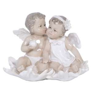 Angel Figurine   73029 Two Angels Sitting On Flower  