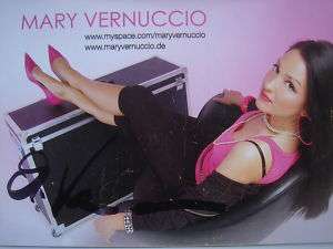 Autogrammkarte original signiert Musik # Mary Vernuccio  