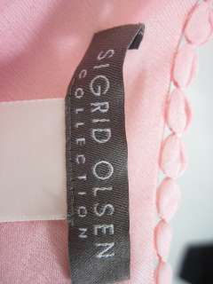 NWT SIGRID OLSEN Pink Silk Sleeveless Top Sz L $88  