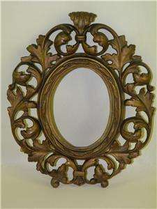 ANTIQUE VICTORIAN ORNATE BRONZED OVAL WALL FRAME  
