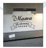  PEMA WANDTATTOO w029 La Mama Restaurante 80x48, schwarz 