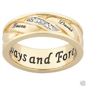 MANS PERSONALIZED COUPLES RING SZ 7   12 YOUR CHOICE GOLD OR SILVER 