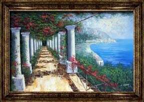   beautiful view of the famous italian coastal line from the patio of a