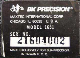 BK B&K PRECISION 1651 COMPACT TRIPLE OUTPUT DC POWER SUPPLY 0 500MA 0 