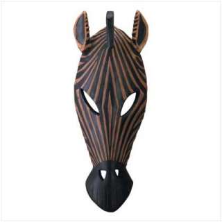 ZEBRA MASK WALL PLAQUE Africa Tribe Home Decor NEW  