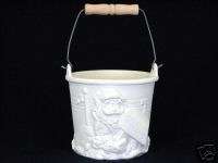   Santa Pail w/ Handle Ceramic Bisque You Paint  Made to Order  USA made