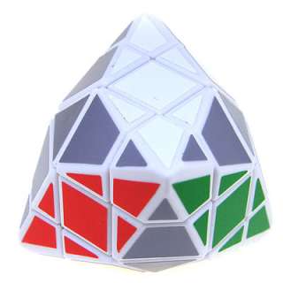 Rare White 18 Sided Tetra Pyramid Rubiks Cube Puzzle  