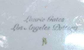 Laurie Gates Los Angeles Pottery Blue Stipple Pie Plate  