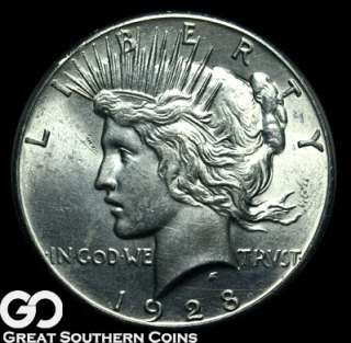 1928 Peace Silver Dollar NEAR GEM BU++ ** RARE KEY DATE!!!  