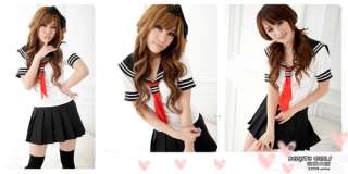 Japanese High School Sailor Costume Cosplay Navy Black  