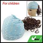 Bowtie Accent Pale Green Hat w Curly Wig for Children