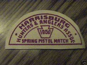 HARRISBURG HUNTERS&ANGLERS ASSOC.1950PA.PATCH,VINTAGE  