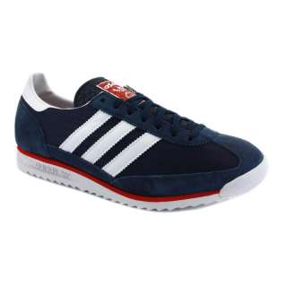Adidas SL 72 Suede & Nylon Mens Lace Trainers Navy Red White  