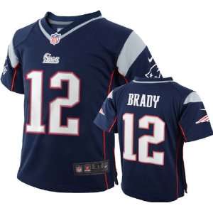  Tom Brady Kids Jersey Home Navy Game Replica #12 Nike New 