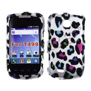 Samsung Dart T499 T 499 Silver with Black and Colorful Leopard Animal 